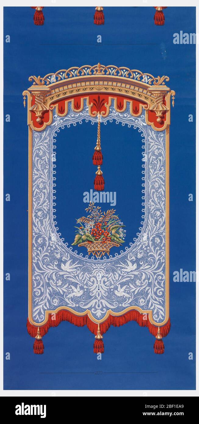 Fensterschutz. Renaissance-Stil im Stil der Renaissance. Das Design ist in Form eines großen rechteckigen Rahmens. Ein breites Band von Blumen im Rahmen unten, Anhänger florieren im Rahmen oben Mitte, mit ähnlichen florieren oben Mitte außen Rahmen. Stockfoto