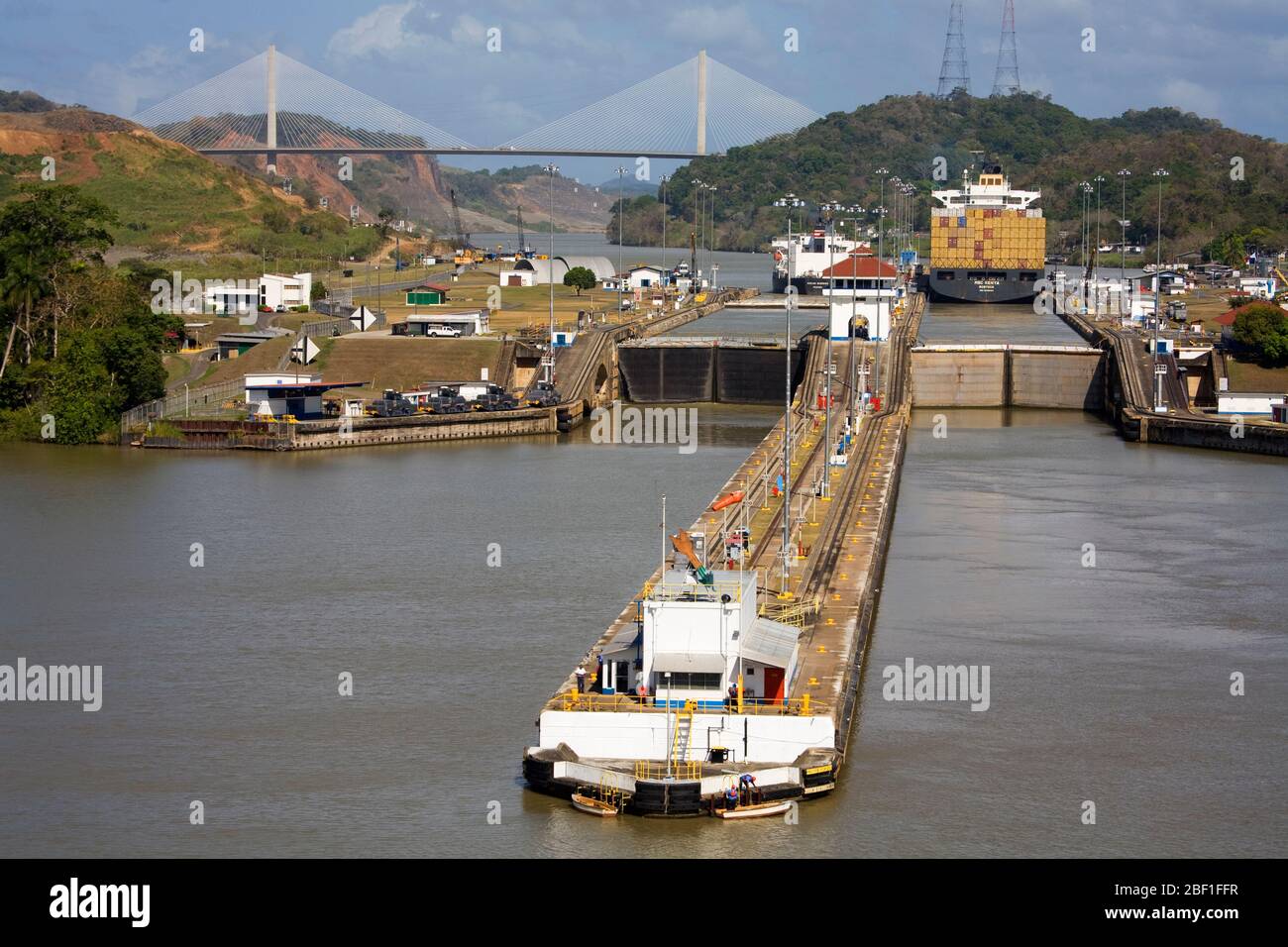 Pedro Miguel sperrt, Panamakanal, Panama, Mittelamerika Stockfoto