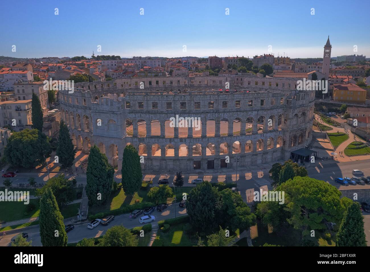 Arena antiken römischen Amphitheater in Pula Stockfoto