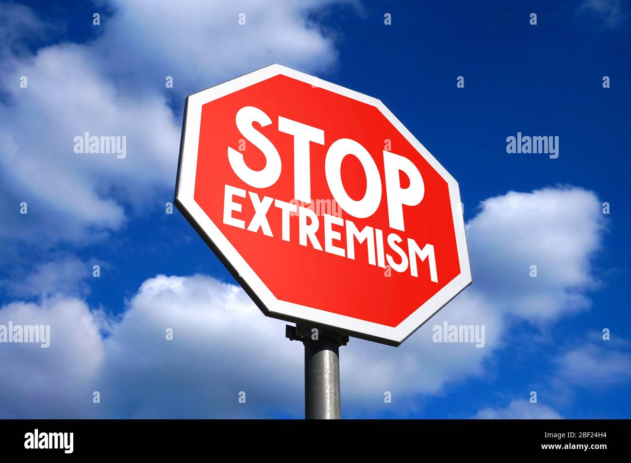 Stoppt das Extremismuszeichen Stockfoto