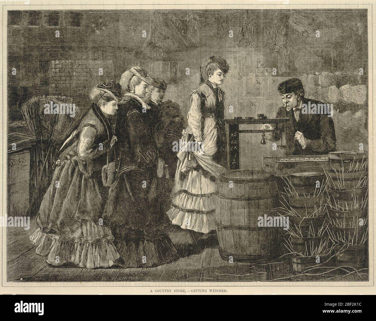 Ein Country StoreGewogen von jedem Samstag EIN Journal of Choice Reading März 25 1871. Stockfoto