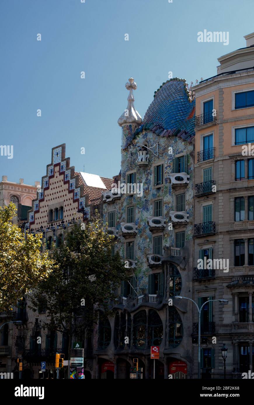 1900er Architektur Jugendstil Gotik Casa Batllo, Passeig de Gracia, Barcelona, Spanien von Antoni Gaudi Stockfoto