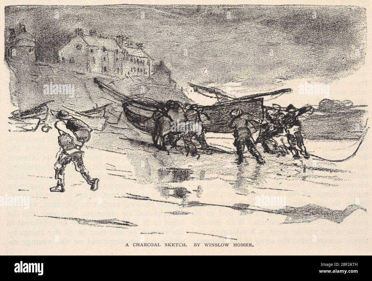 Eine Holzkohleskizze aus dem Century Magazine November 1883. Stockfoto