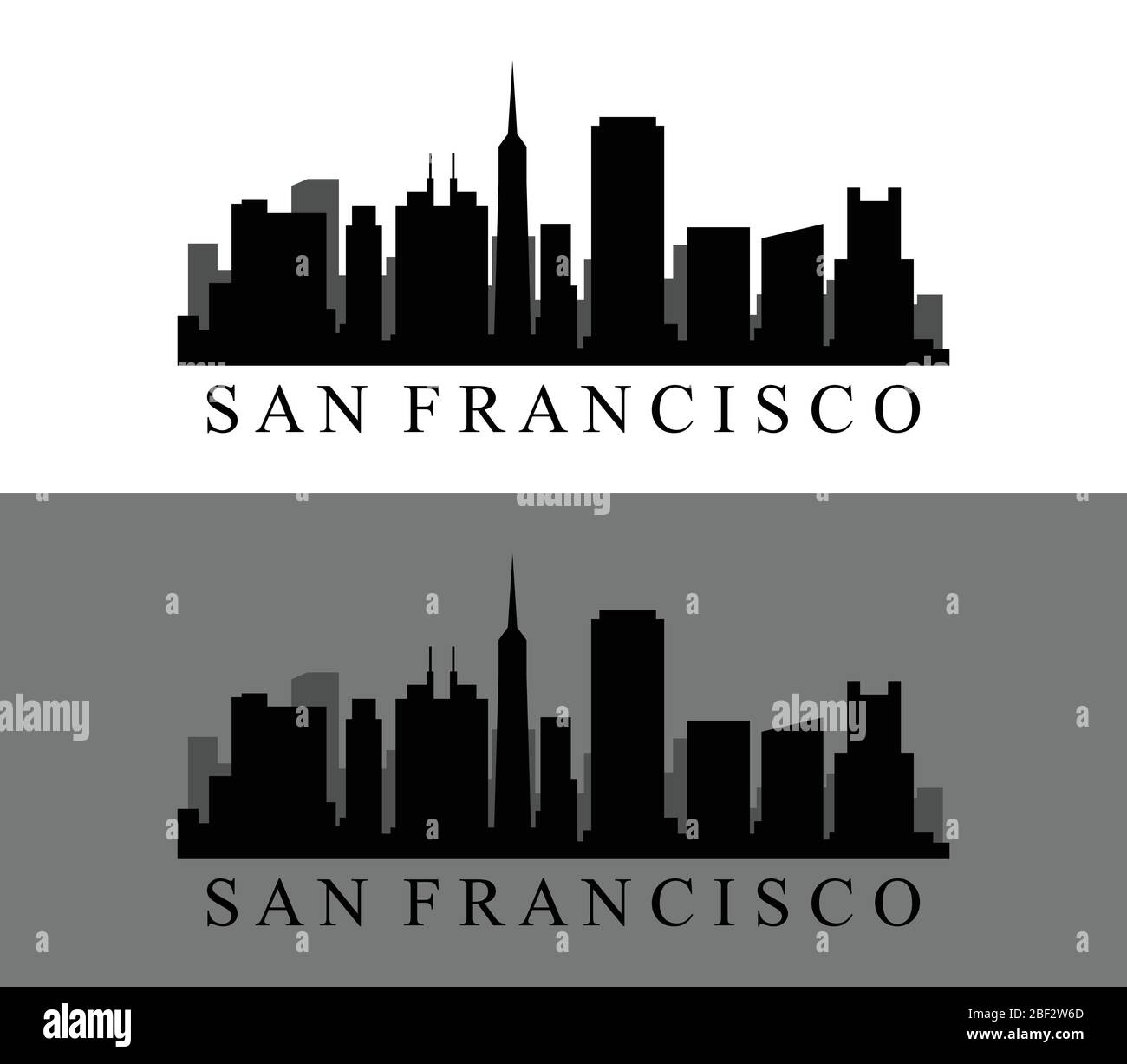 San Francisco Symbol in Vektor auf weißem Hintergrund dargestellt Stock Vektor