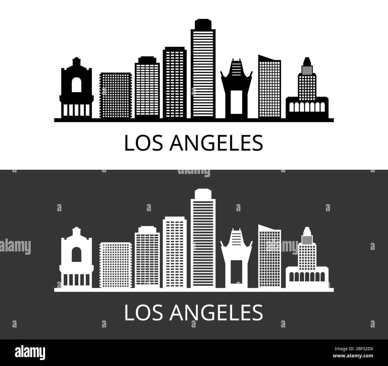 Los Angeles Symbol in Vektor auf weißem Hintergrund dargestellt Stock Vektor