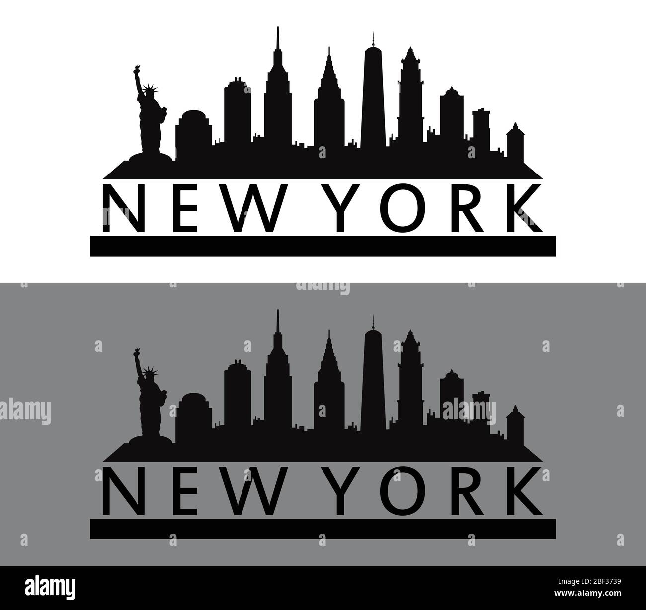 New York Symbol in Vektor auf weißem Hintergrund dargestellt Stock Vektor