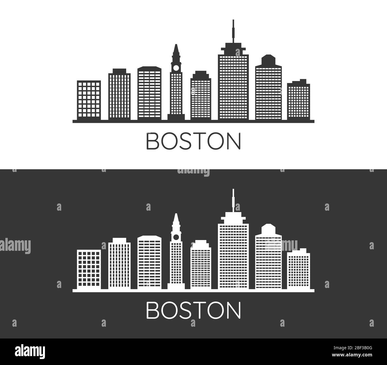 Boston Symbol in Vektor auf weißem Hintergrund illustriert Stock Vektor