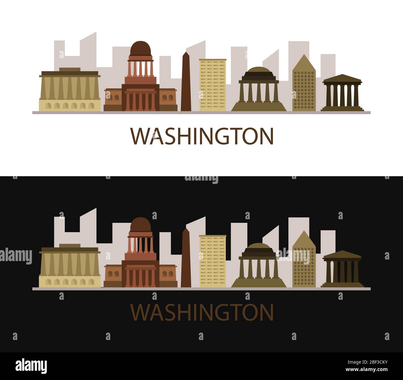 Washington Symbol in Vektor auf weißem Hintergrund illustriert Stock Vektor