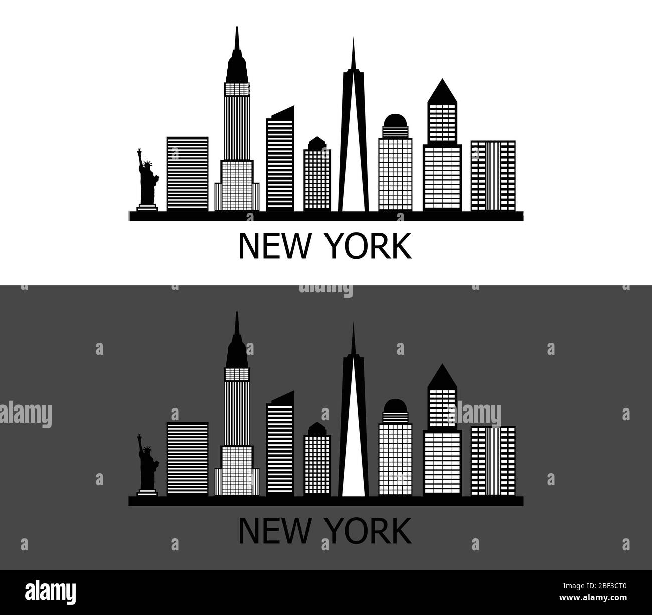 New York Symbol in Vektor auf weißem Hintergrund dargestellt Stock Vektor