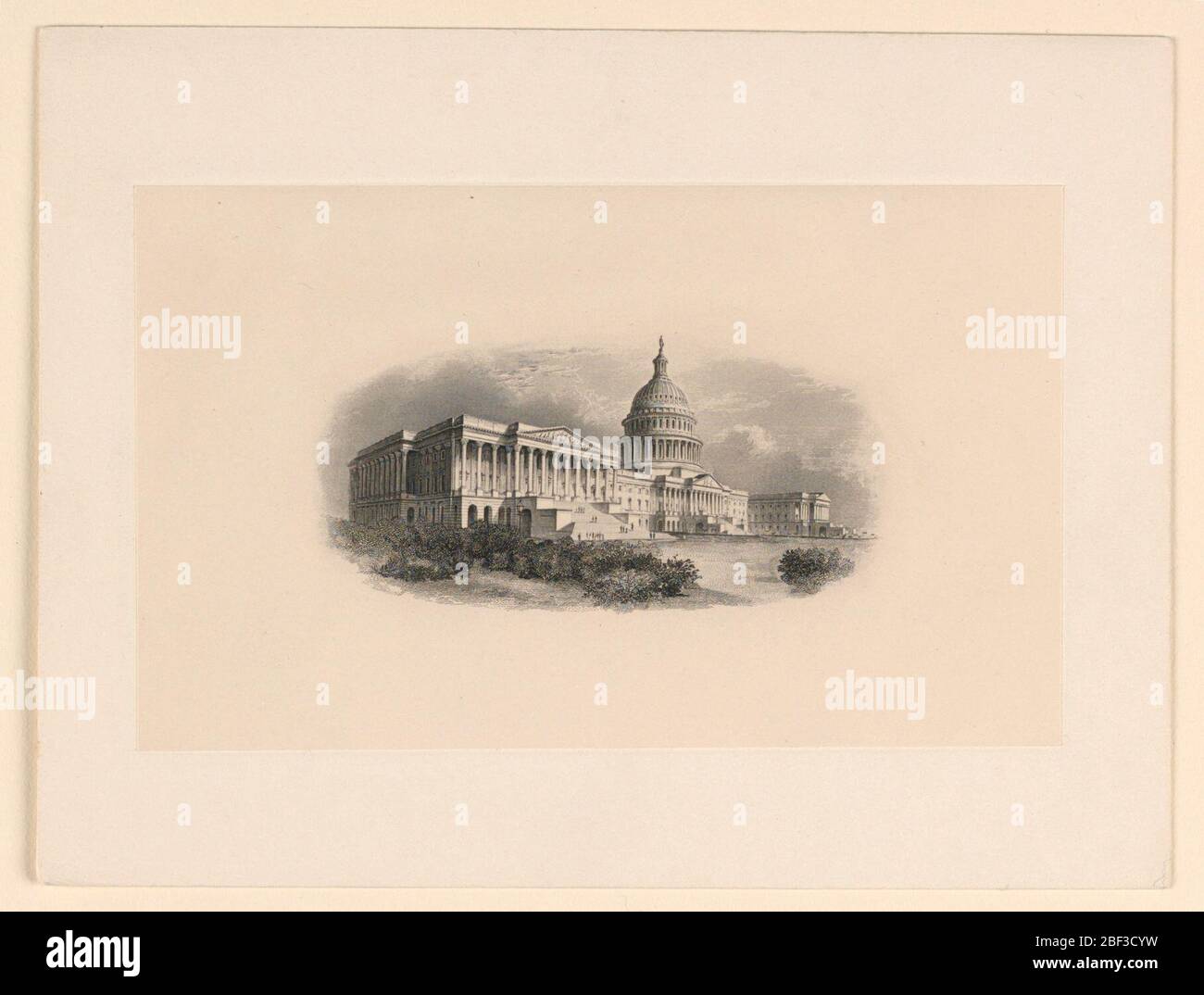 Banknote Beweis Das Kapitol. Nachweis der Banknoten-Gravur. Vignette des U.S. Capitol Building, Washington, D.C. Stockfoto