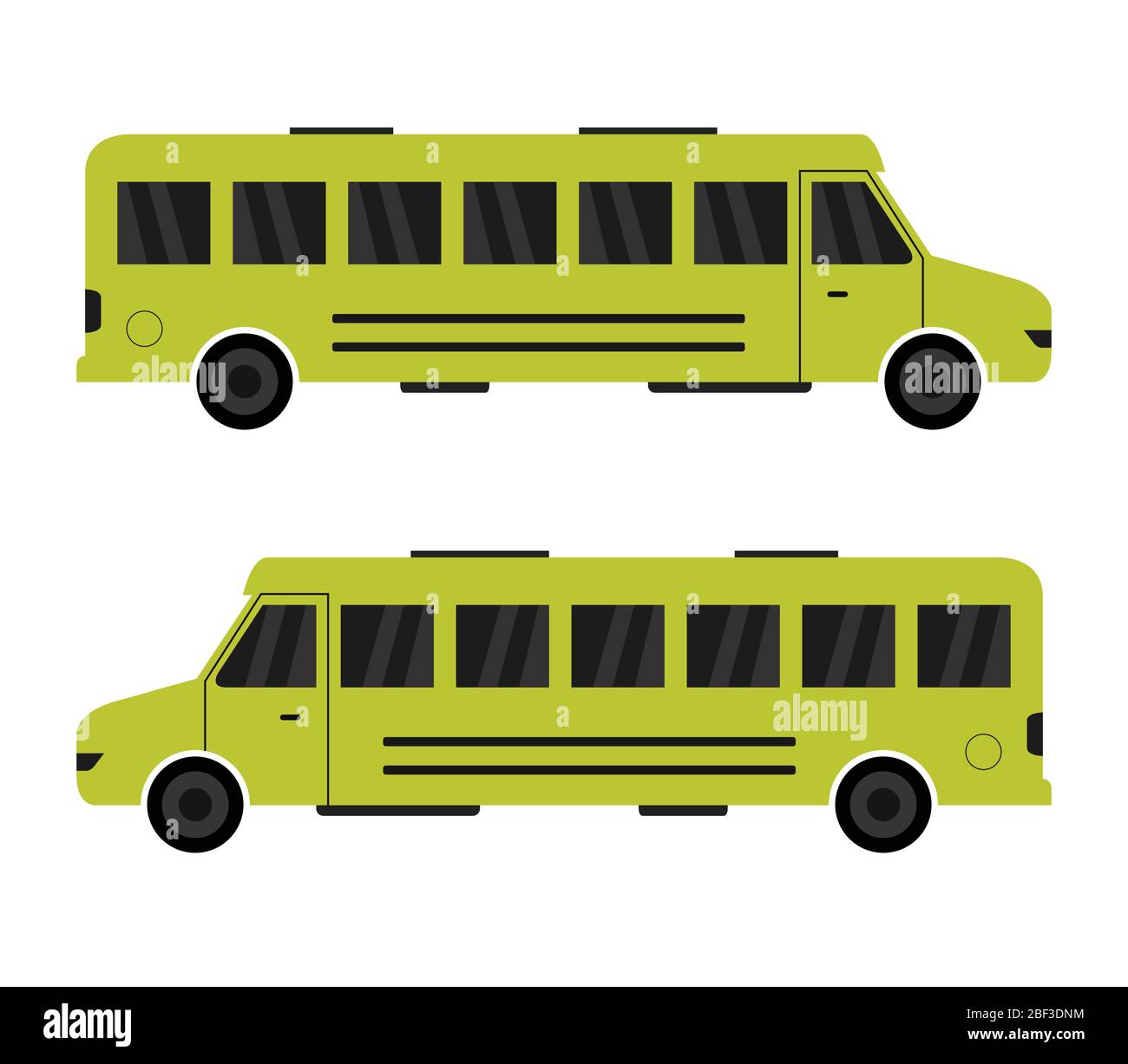 Schulbussymbol in Vektor auf weißem Hintergrund dargestellt Stock Vektor
