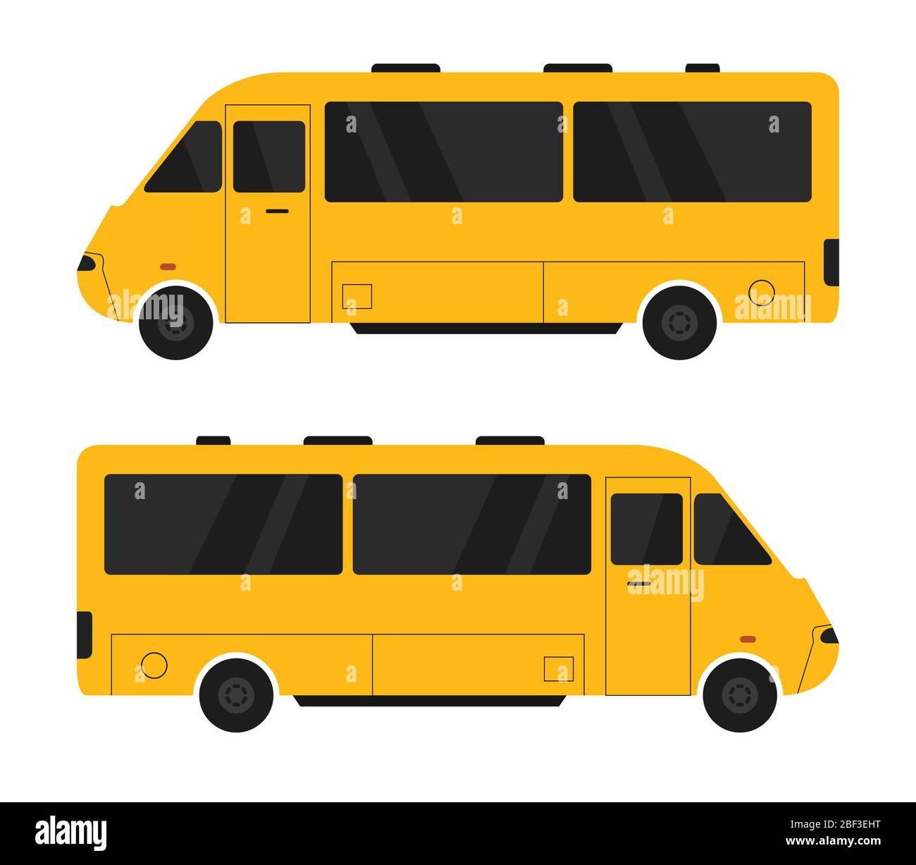 Schulbussymbol in Vektor auf weißem Hintergrund dargestellt Stock Vektor