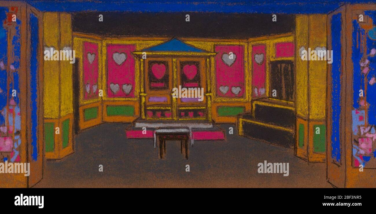 Das Set-Design des Court of Hearts für AliceinWonderland. Stockfoto