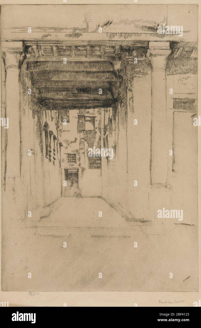 Venezianischer Hof. Bertrand Buchanan MacGeorge (circa 1845 - 1924)H. Wunderlich & Co. (1874 - 1912) Charles lang freier (1854-1919)Bertrand Buchanan MacGeorge (circa 1845 - 1924), Glasgow, Schottland [1]bis 1903H. Stockfoto