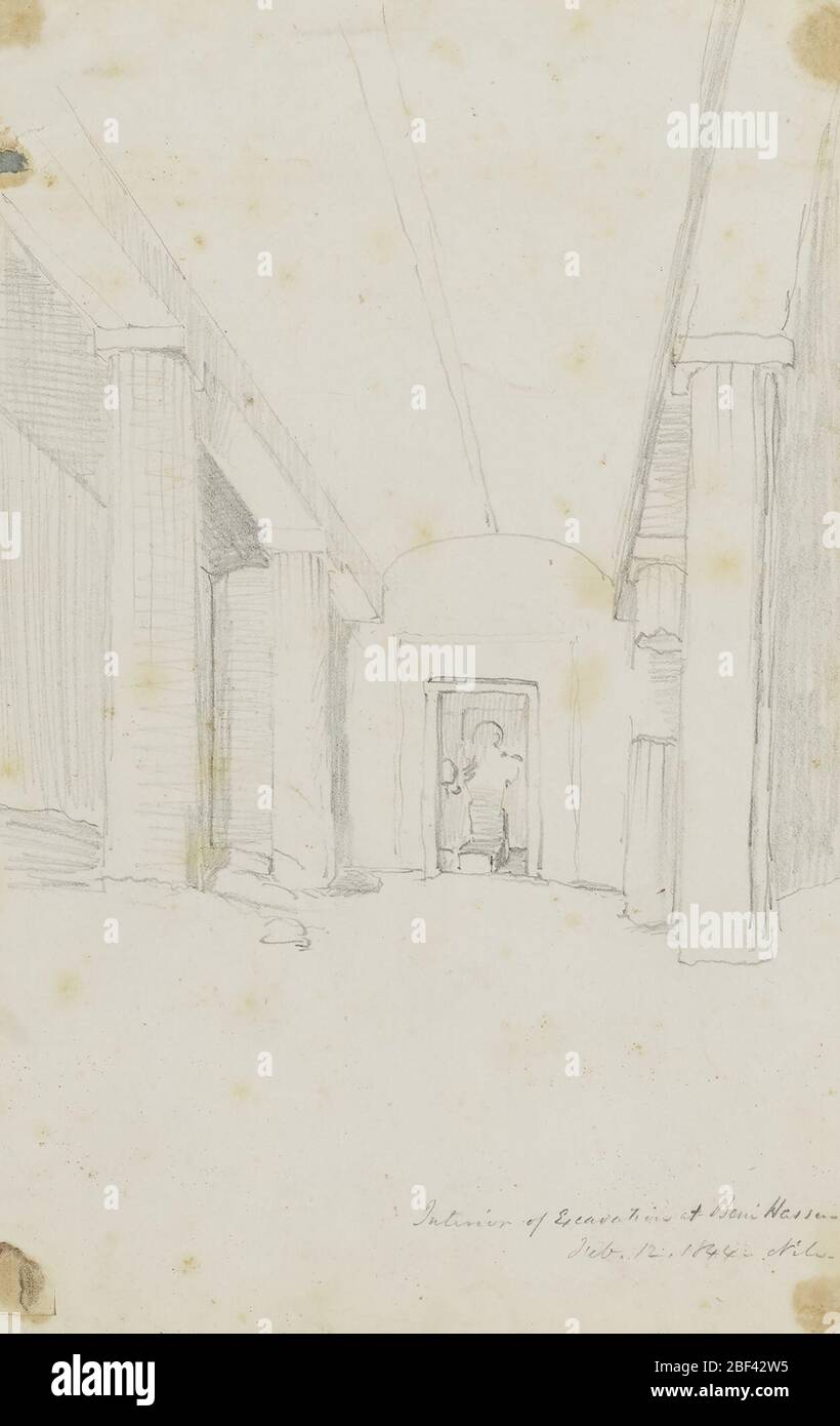 Innenansicht der Ausgrabungen in Beni Hassan Ägypten. Stockfoto