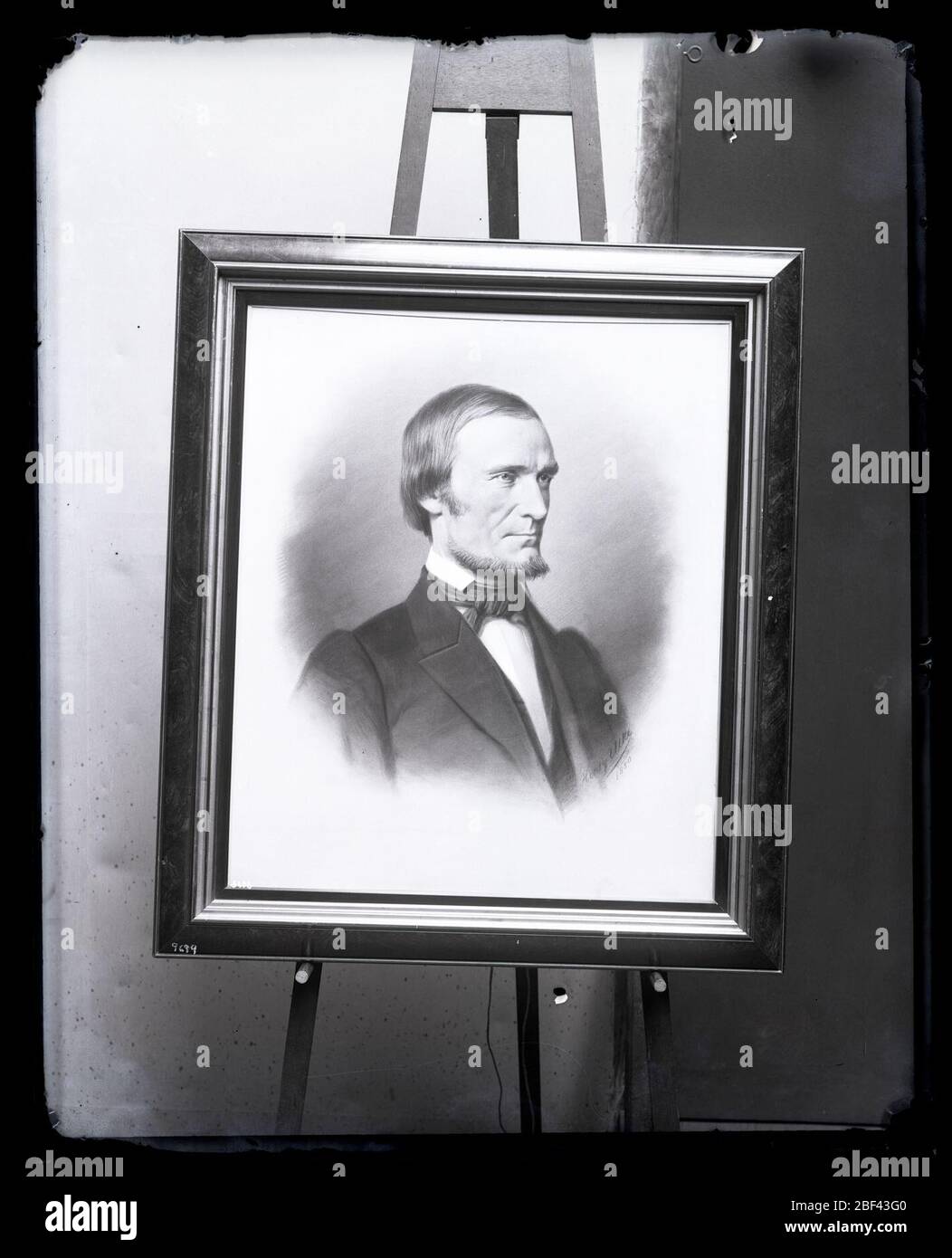 Porträtmalerei von Fielding Bradford Meek 18171876. Auch bekannt als 9699.Siehe auch Record Unit 95, Box 17, Folder 2.Geologe und Paläontologe. Von Henry Ulke, 1880.Smithsonian Institution Archives, Acc. 11-006, Box 030, Bild-Nr. Stockfoto