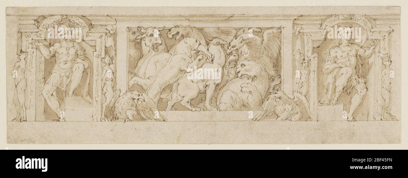 Frieze Kampf der Tiere. Stockfoto