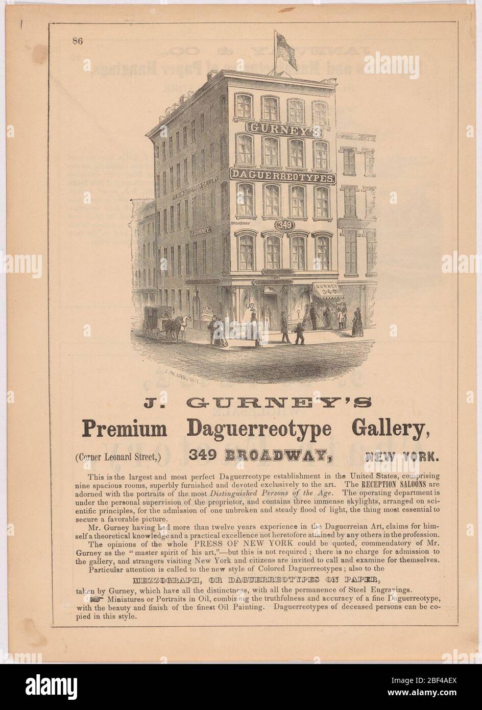 J Gurneys Premium Daguerreotype Gallery. Stockfoto