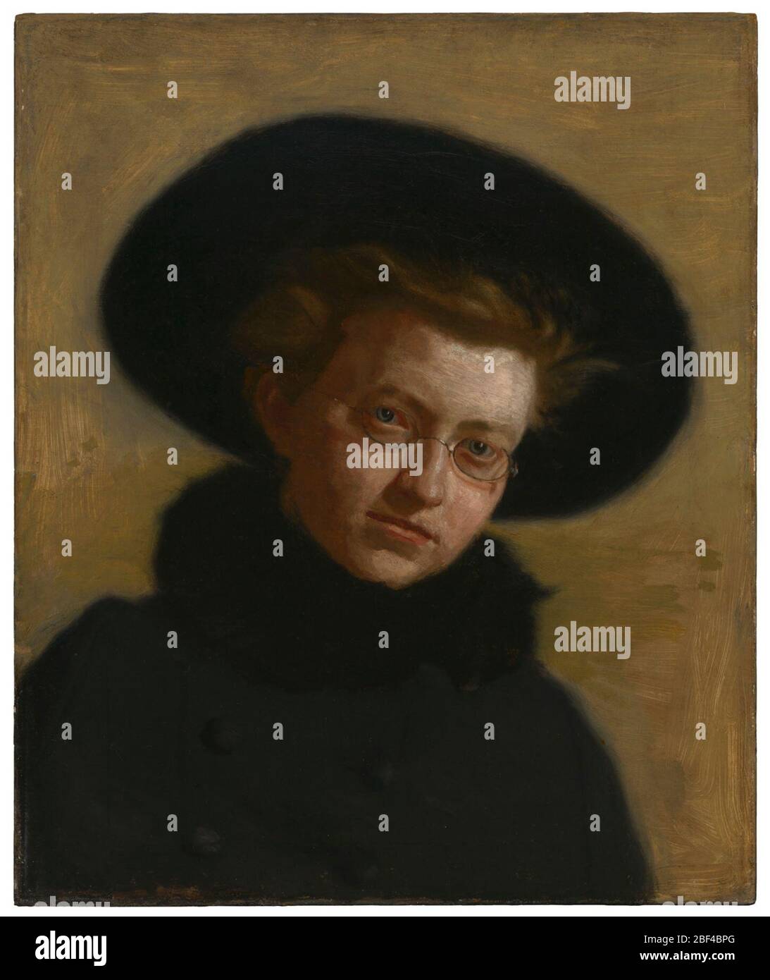 Porträt von Lillian Hammit Mädchen in einem großen Hut. M. Knoedler & Co., New York, bis 1961HENDRICKS, GORDON. Das Leben und Werk von Thomas Eakins (New York: Grossman Publishers, 1974), Nr. 69, Abb. S. 322. Stockfoto