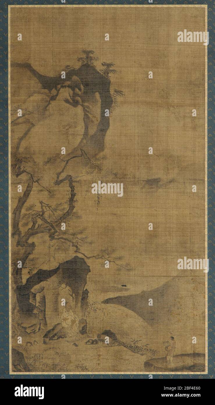 Landschaft Berge und Wasser eine Figur unter einer Kiefer. Charles lang freier (1854-1919)bis 1907Unidentifizierter Besitzer, Tokio, Japan, bis 1907 [1]von 1907 bis 1919Charles lang freier (1854-1919), in Tokio, Japan, von einem nicht identifizierten Eigentümer im Frühjahr 1907 erworben [2]von 1920Freie Galerie der Kunst, Geschenk von Charles lang freier in 1920 [3]Notizen Stockfoto
