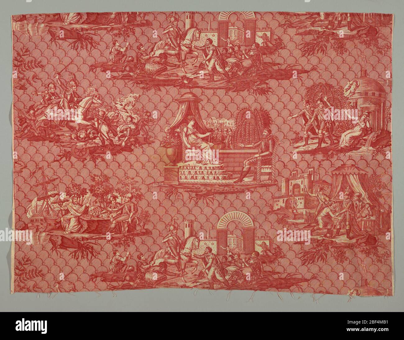 Szenen und Figuren in der Karriere von Henri IV.. Roter Druck auf weißem Grund. Stockfoto