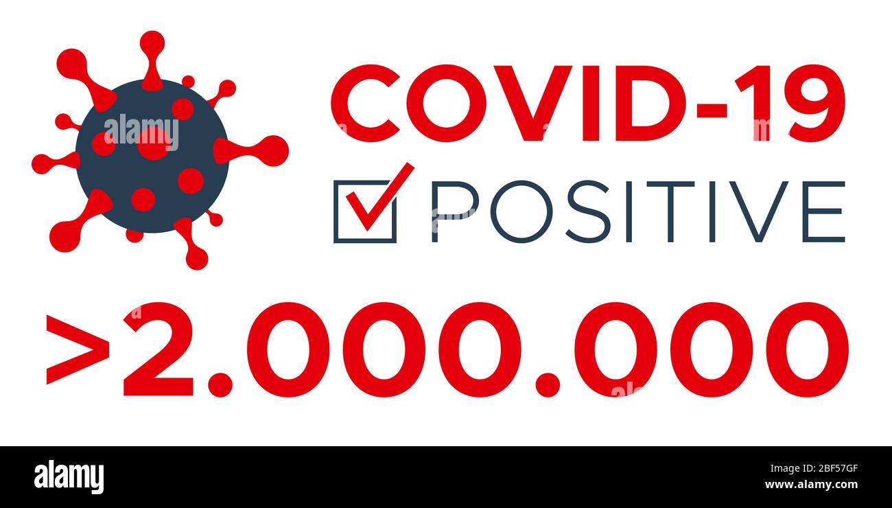 Positiver Test für COVID-19 mehr als 2 Millionen Menschen Stockfoto
