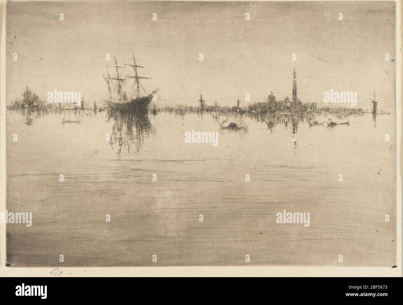 (Künstler) James McNeill Whistler; USA; 1879-1880; Ätzung und Trockenpunkt auf Papier; H x B: 26.6 x 18.7 cm (10 1/2 x 7 3/8 in); Geschenk von Charles lang freier Stockfoto