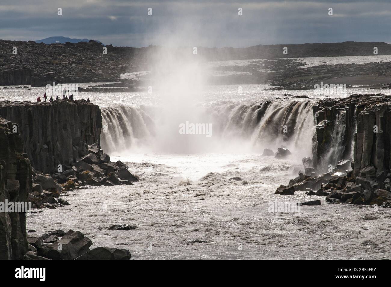 Selfoss Wasserfall auf dem Jokulsa ein Fjollum Fluss in Nordisland, Europa Stockfoto