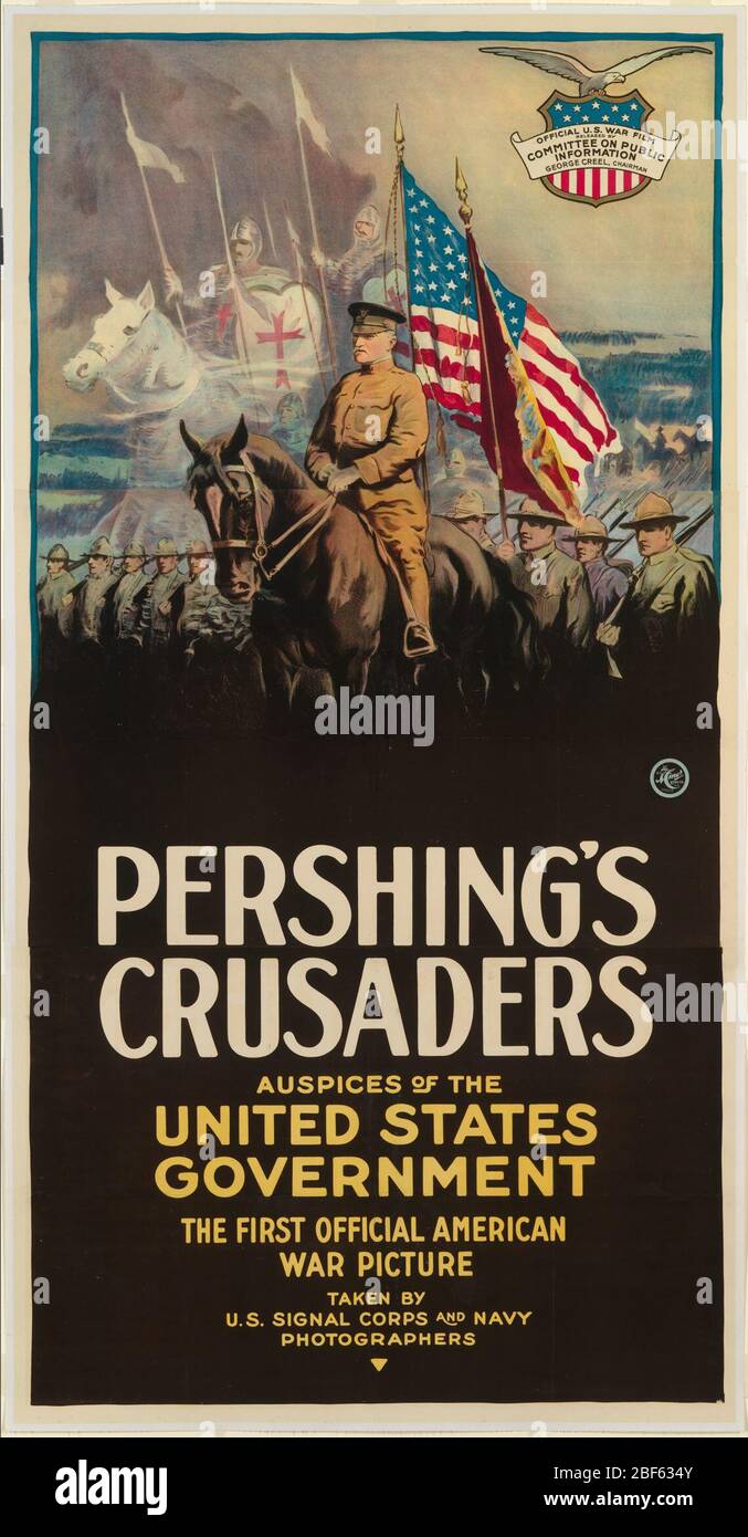 John Joseph Pershing. Während des Ersten Weltkriegs schienen Plakate ein schnelles, effizientes Medium für die Kommunikation mit der Heimatfront zu sein, und Maler, Karikaturisten und Illustratoren stellten sich freiwillig als patriotische Geste ihrer künstlerischen Begabung. Der kalifornische Künstler K. M. Bara ist You are Wanted von U.S. Stockfoto