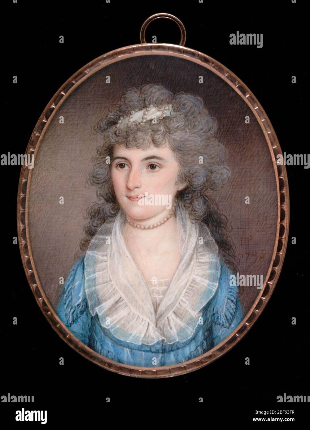 Elizabeth Oliphant. Elizabeth Oliphant war die Schwester von Robert Oliphant, dessen Miniatur, gemalt von Raphaelle Peale, ebenfalls in dieser Sammlung ist. Sie waren die ältesten Kinder von William Oliphant, einem wohlhabenden Grundbesitzer von Philadelphia. Stockfoto