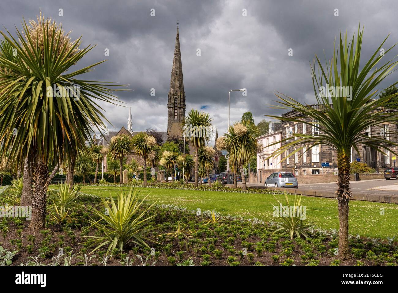 Kleiner Park mit kleinem Musikpavillon, Perth Road, Dundee Stockfoto