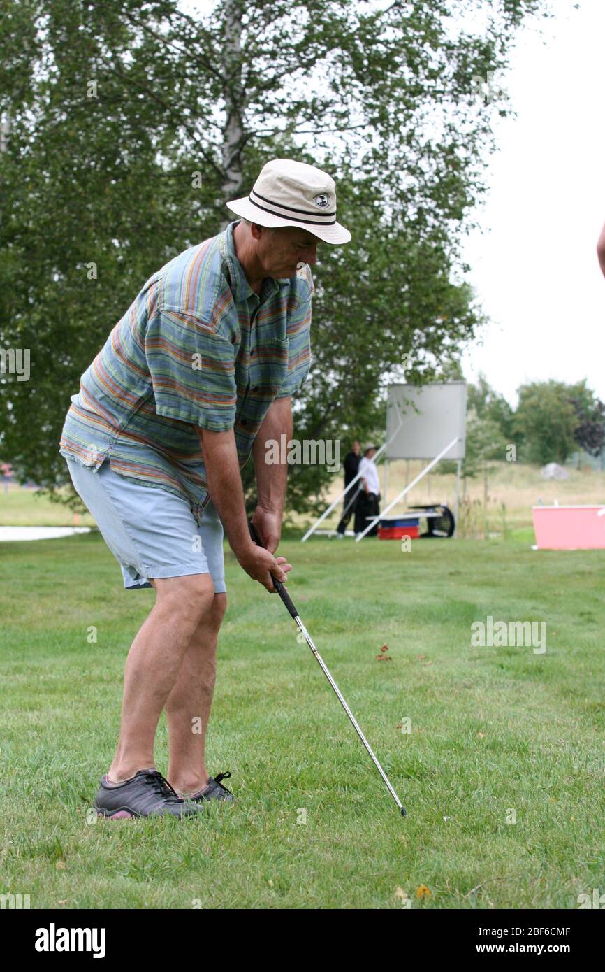 Bill Murray spielt Golf. Stockholm / Schweden, Arlandastad, Golfplatz, august 2007. Stockfoto