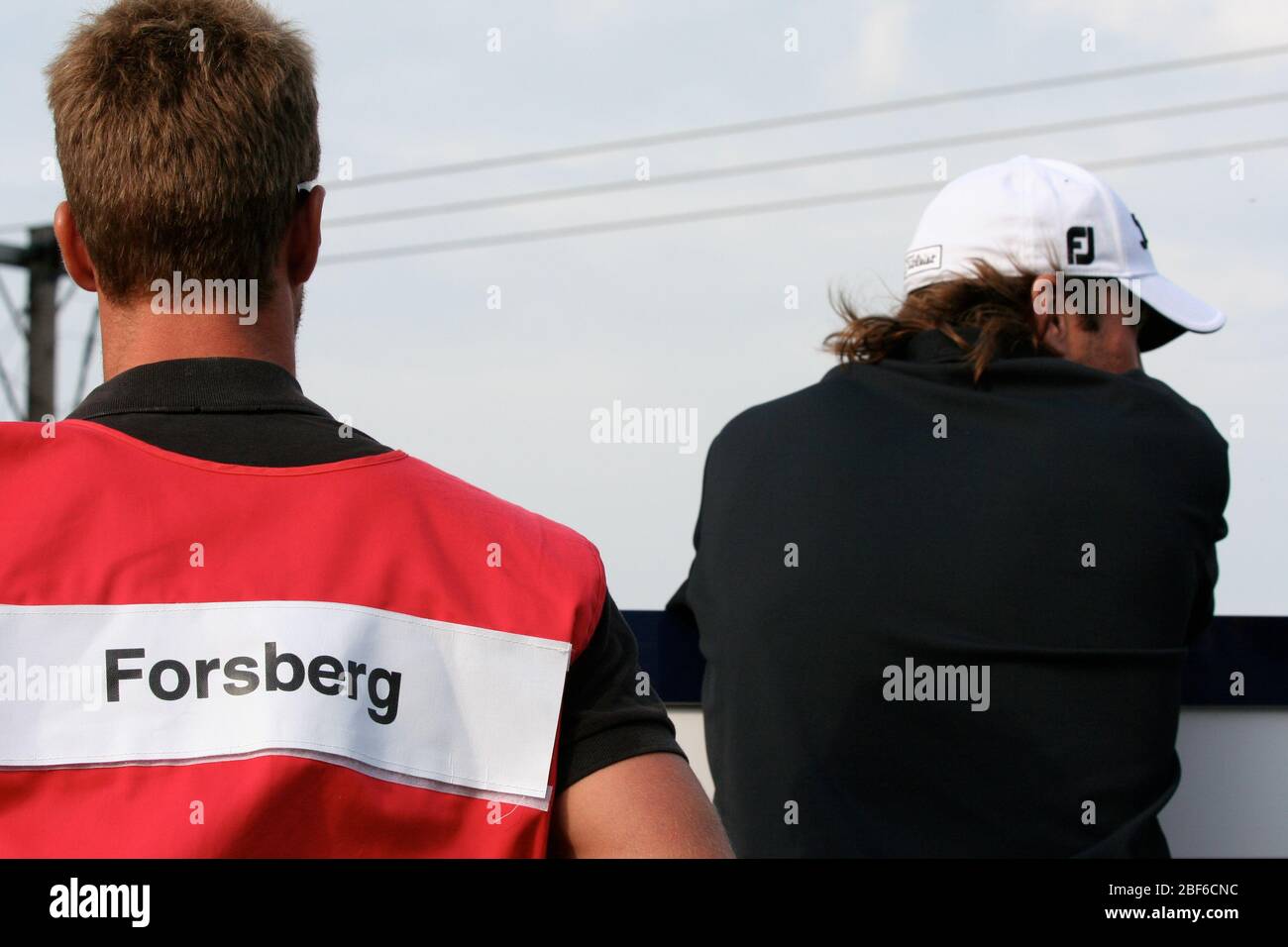 NHL-Spieler Peter Forsberg spielt Golf. Stockholm / Schweden, Arlandastad, Golfplatz, august 2007. Stockfoto