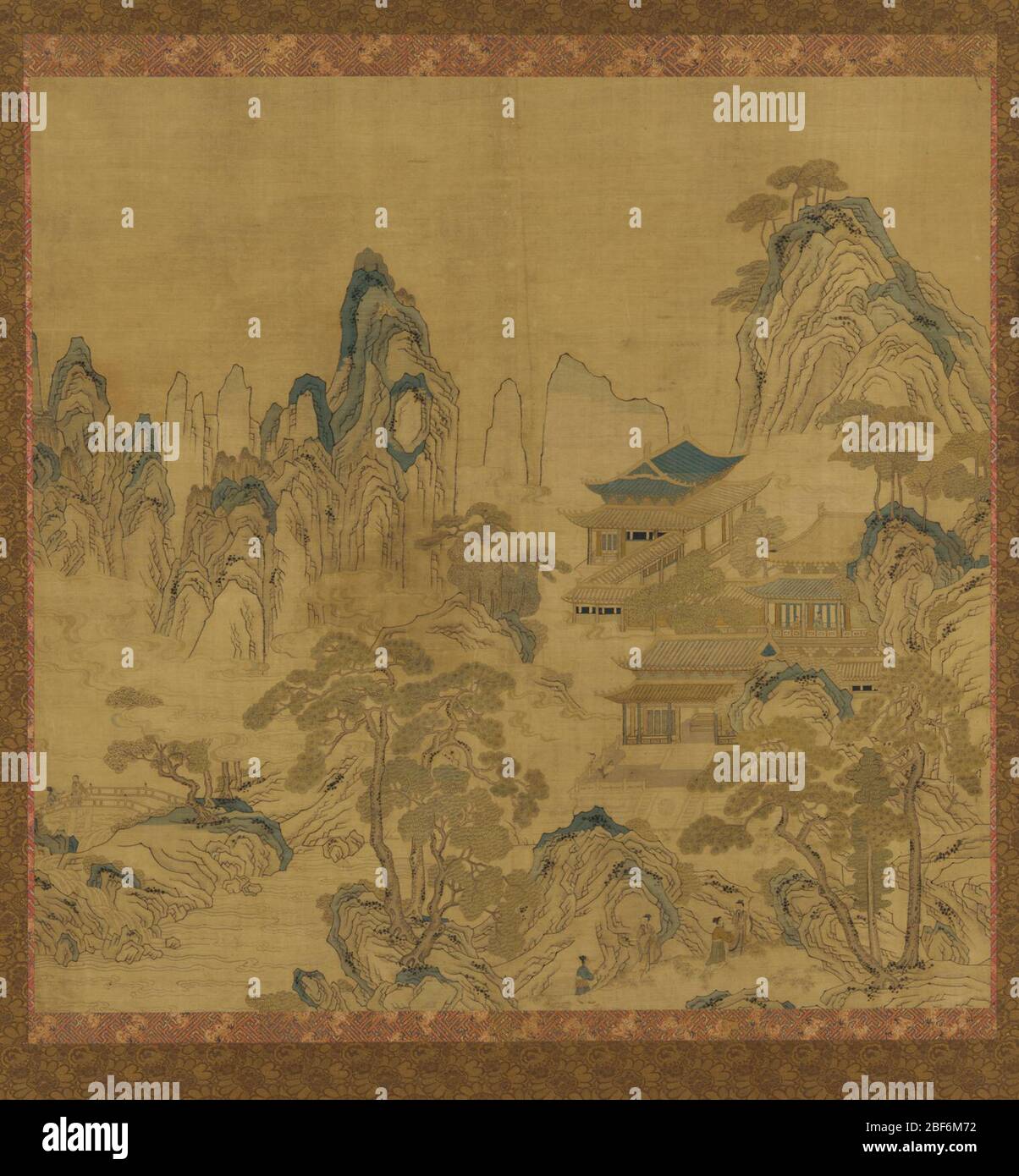 ; China; 1368-1644; Farbe auf Seidenplatte; H x B: 116.7 x 119.9 cm (45 15/16 x 47 3/16 in); Geschenk von Charles lang freier Stockfoto