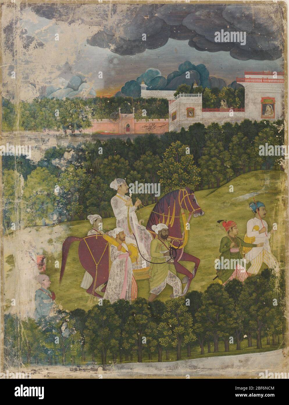 ; Indien; 18. Jahrhundert; Farbe und Gold auf Papier; H x B: 36.6 x 27.4 cm (14 7/16 x 10 13/16 in); Geschenk von Charles lang freier Stockfoto