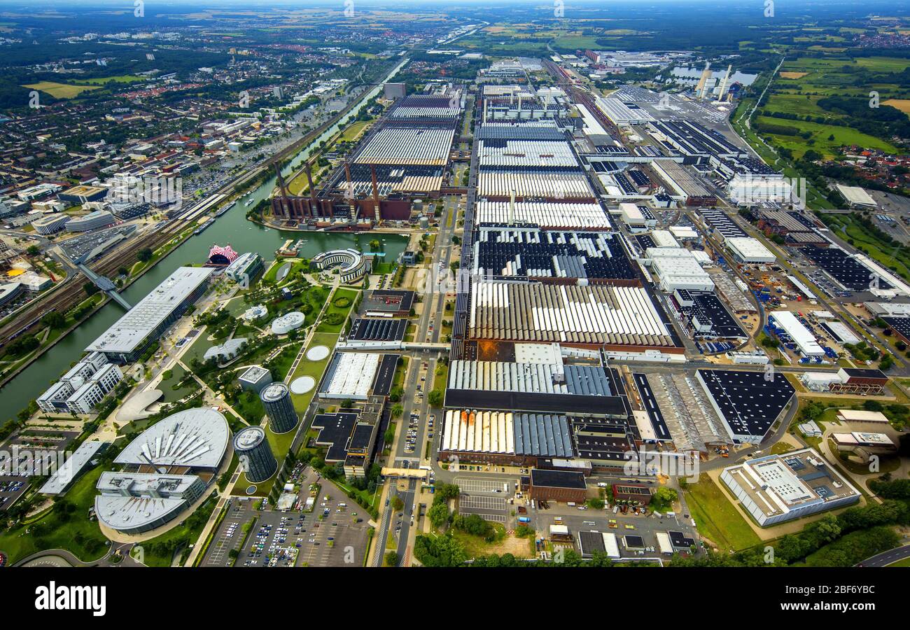 , Volkswagen AG in Wolfsburg, 23.07.2016, Luftaufnahme, Deutschland, Niedersachsen, Wolfsburg Stockfoto