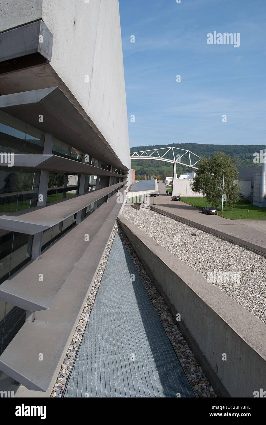 Vitra Feuerwehr Stahlbeton Dekonstruktivistische Architektur Vitra Campus Deutschland Zaha Hadid Stockfoto