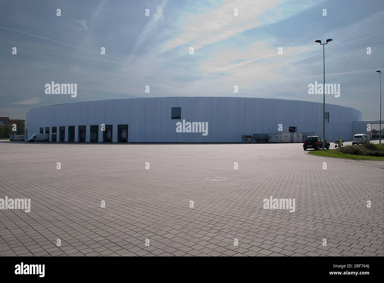 Fassade Ribbed Factory Building Vitra Campus von SANAA Architects Stockfoto