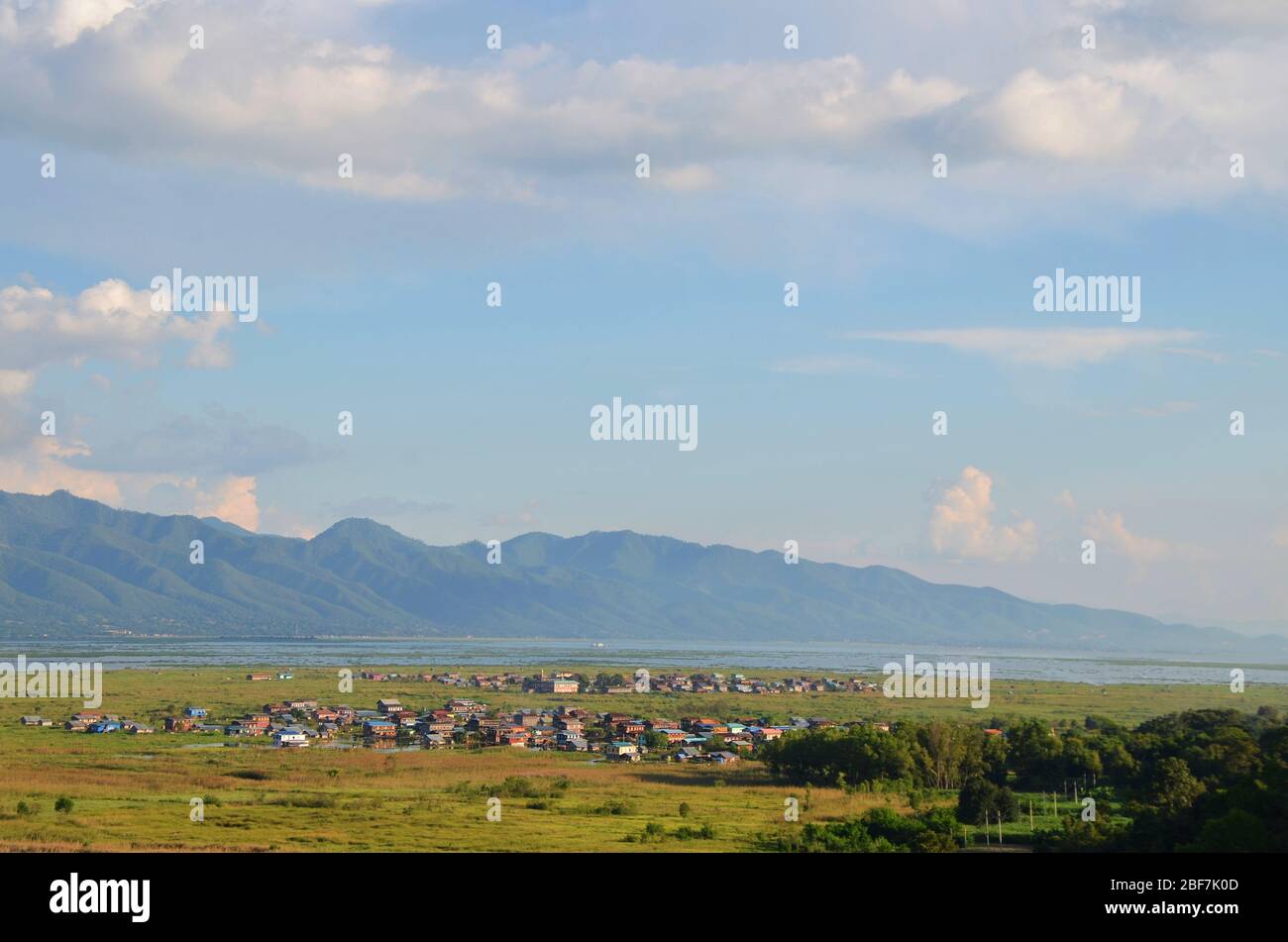 Landschaftlich reizvolle Landschaft am Inle Lake Myanmar Stockfoto