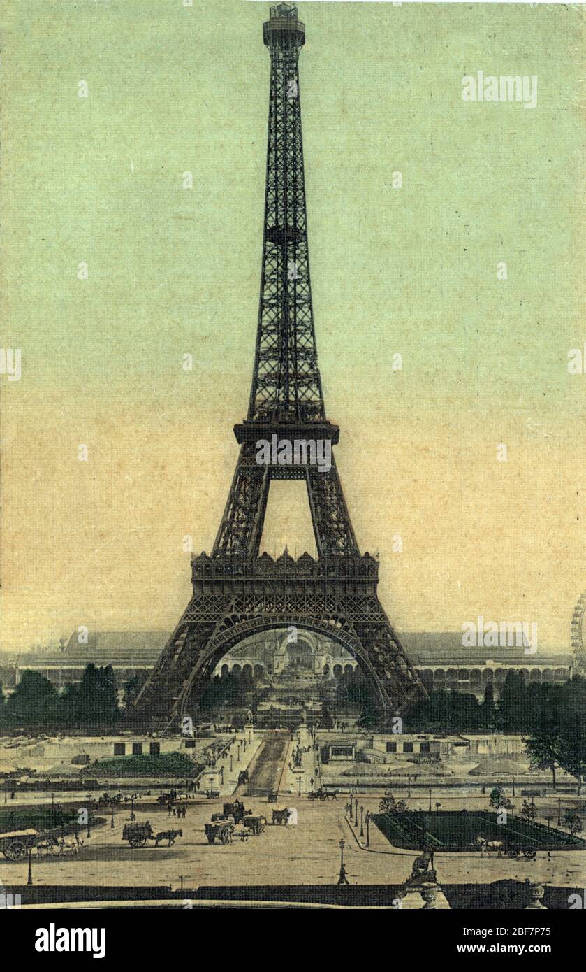Vue de la Tour eiffel A Paris 1905 (Eiffelturm) Postkarte Privatsammlung Stockfoto