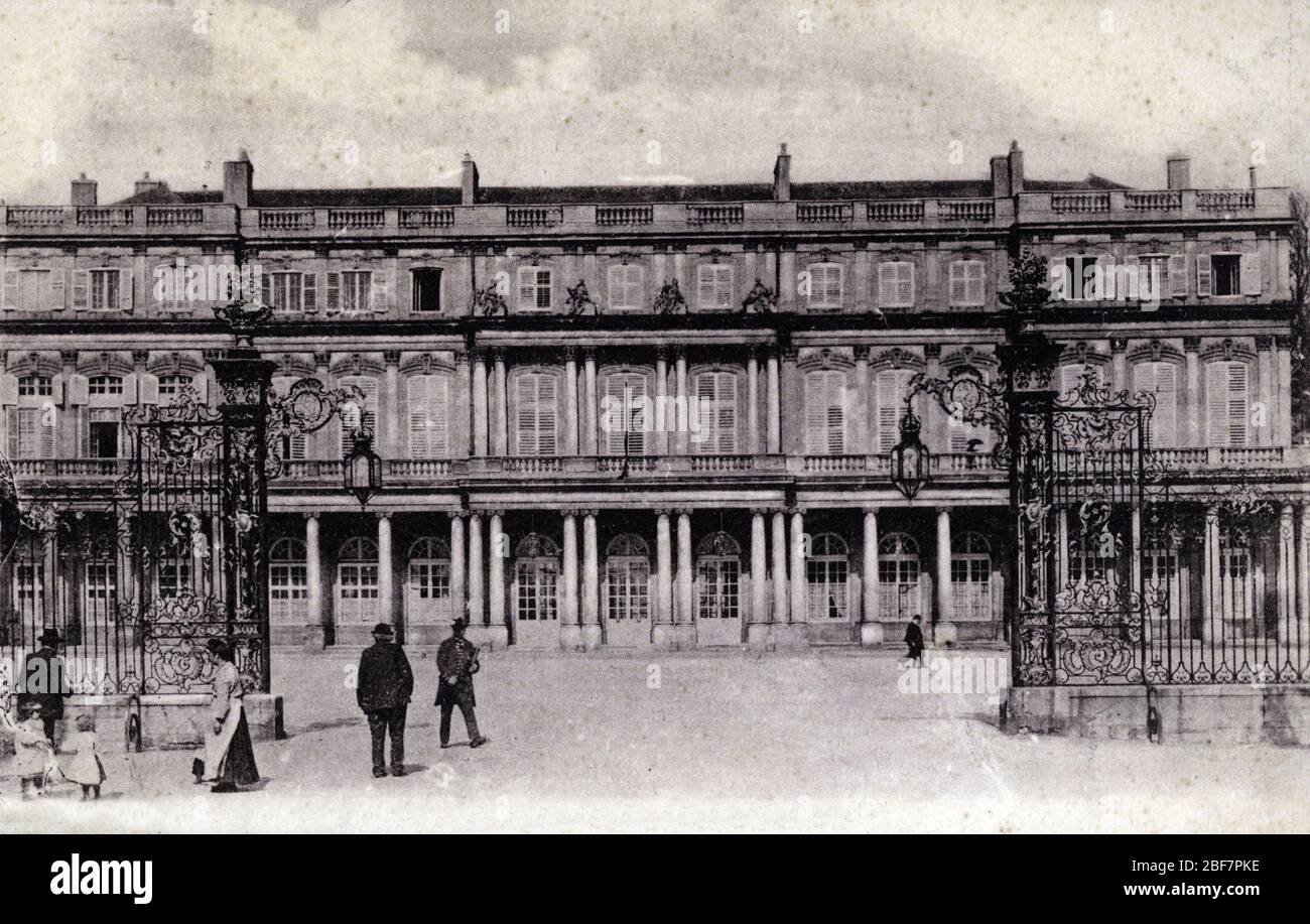 Vue du palais du Gouvernement A Nancy, Lothringen - Postkarte 1910 Ca Privatsammlung Stockfoto