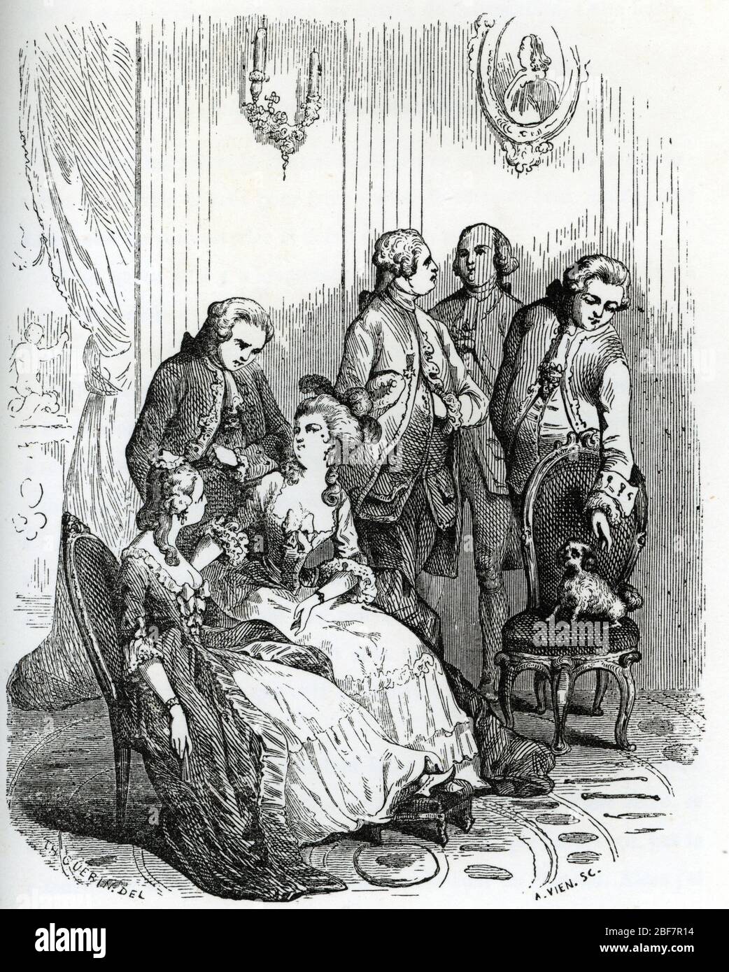 Soiree mondaine sous Louis XV au Chateau de Vaux le vicomte (Vaux-le-vicomte) a Maincy, seine et Marne (ein Abend im Chateau de Vaux-le-Vicomte A Stockfoto