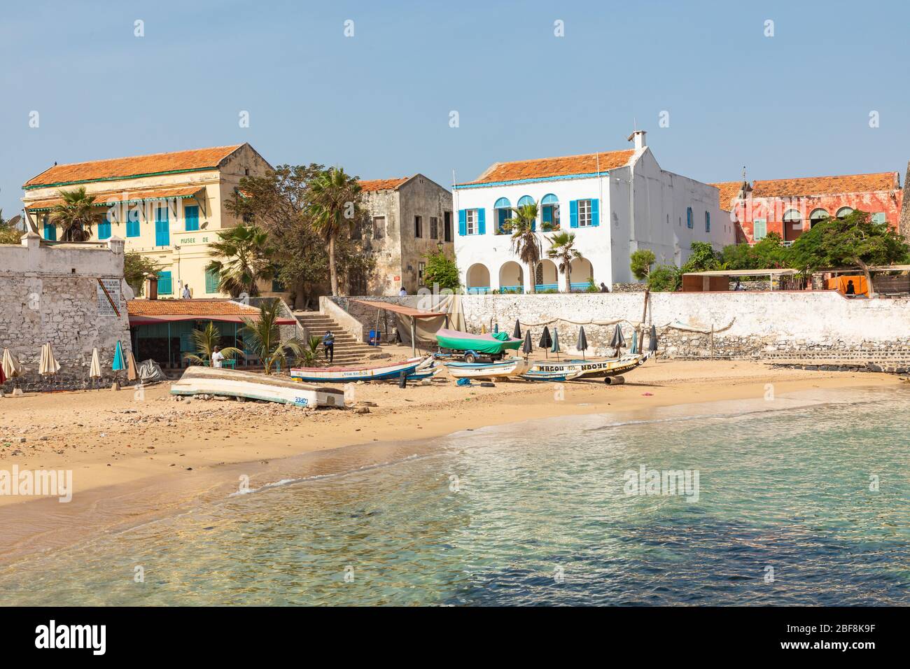 Traditionelle Architektur auf der Insel Goree, Dakar, Senegal. Westafrika. Stockfoto