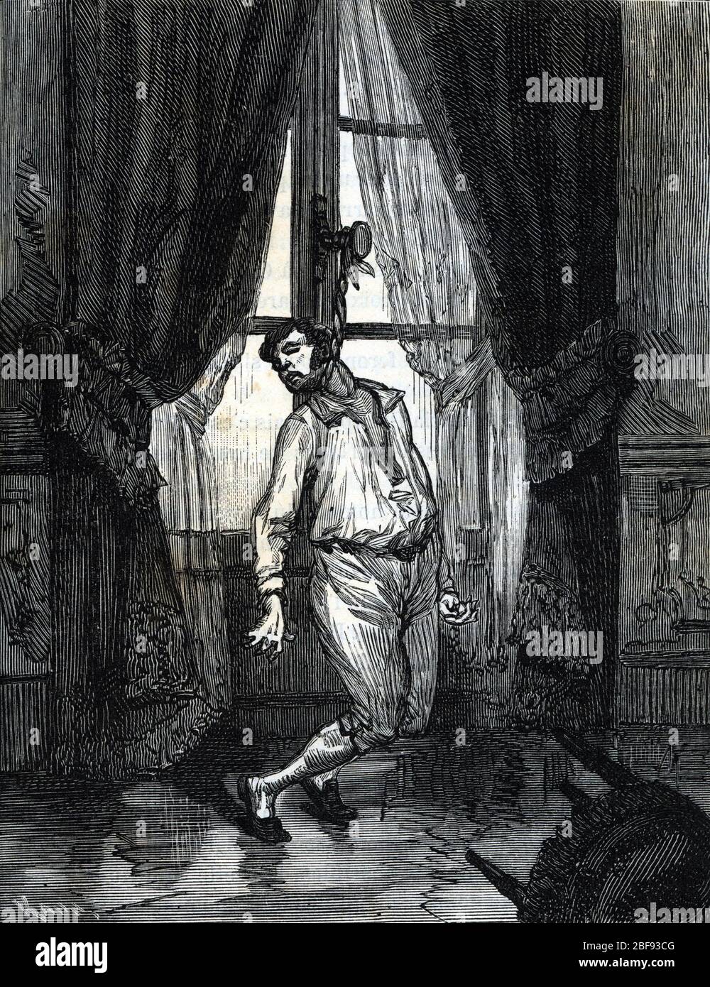 La mort le 27 aout 1830, peu apres l'avenement de la Monarchie de Juillet, Louis VI Henri de Bourbon-Conde retrouve pendu dans sa chambre du Chateau d Stockfoto