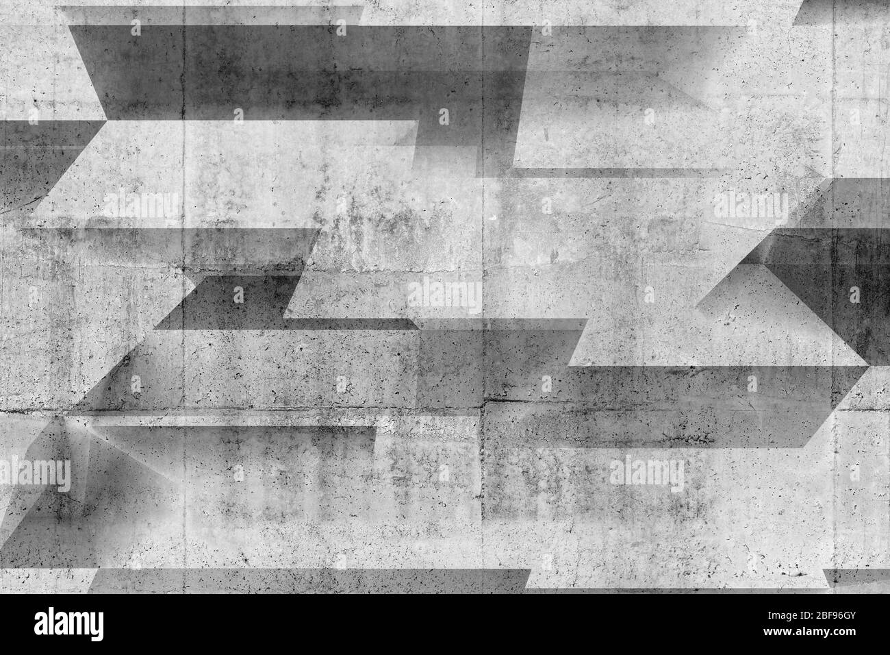 Abstrakter geometrischer Hintergrund, parametrisches Muster mit konkreter Textur, 3d-Rendering-Illustration Stockfoto