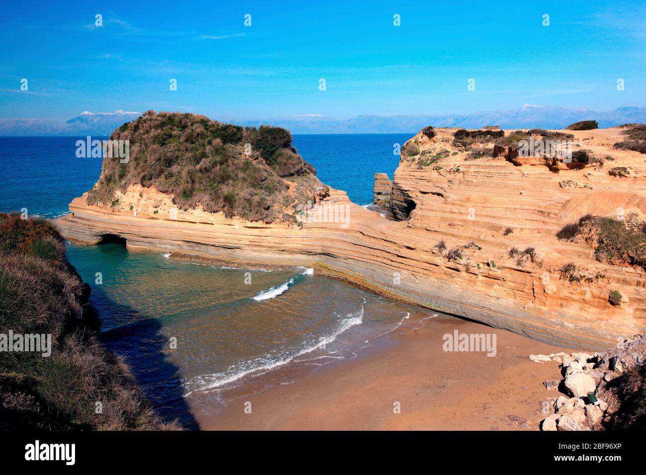 Der 'Canal d' Amour' Strand in Sidari Bereich im Norden von Korfu ('Kerkyra') Insel, Ionisches Meer, Griechenland. Stockfoto