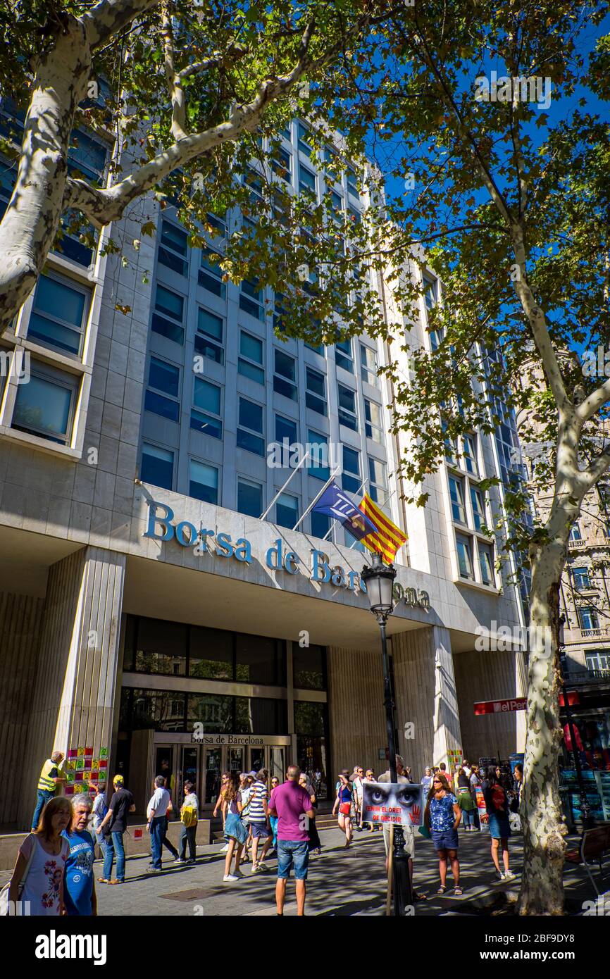 Borsa de Barcelona (Börse) in Barcelona, Katalonien, Spanien Stockfoto