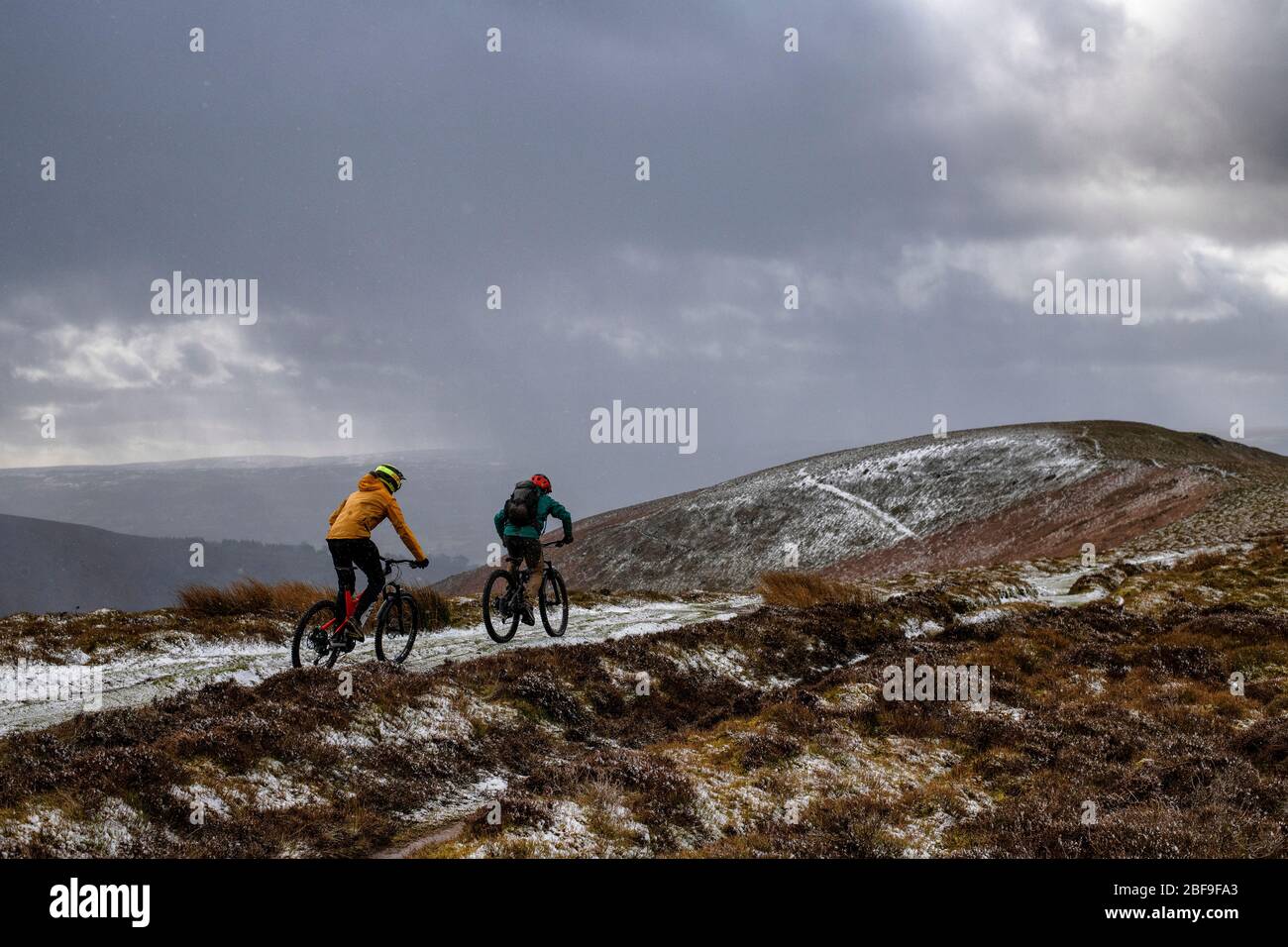 Mountainbiken in den Black Mountains, Wales. Stockfoto