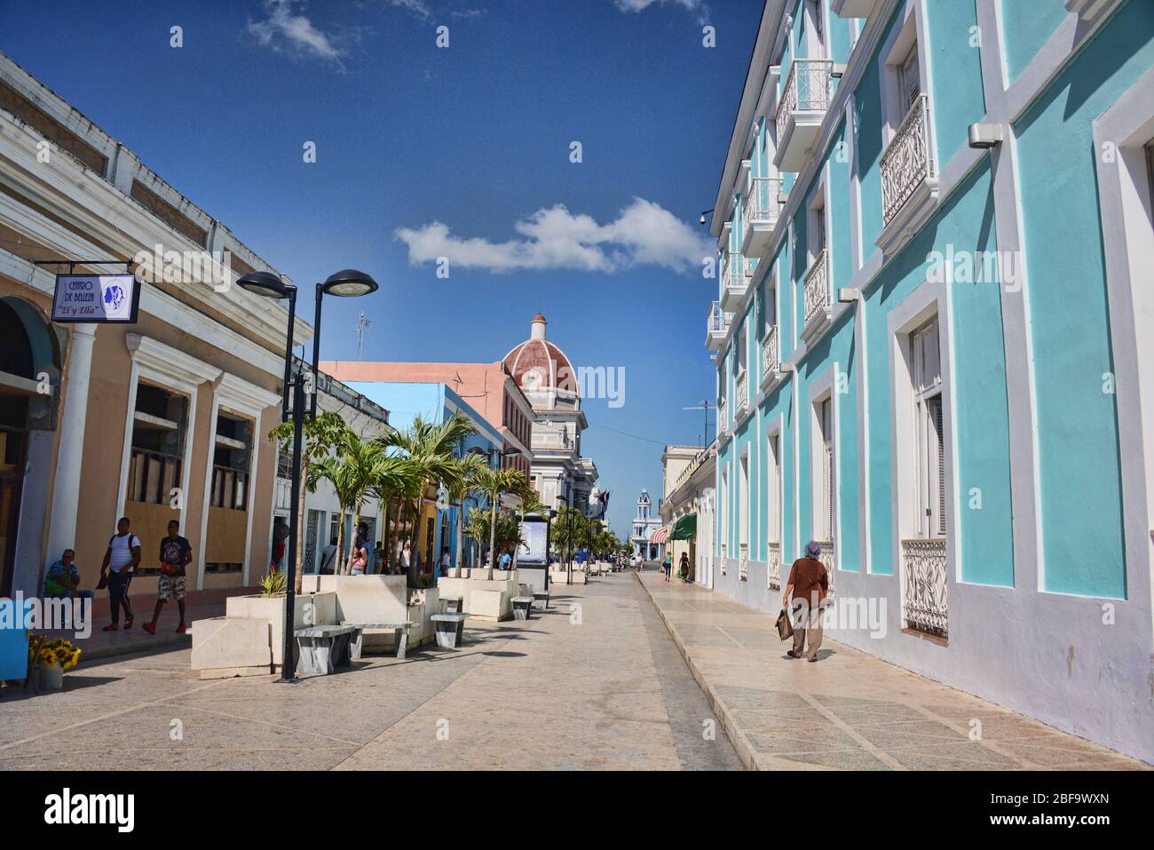 Kolonialarchitektur, Cienfuegos, Kuba Stockfoto