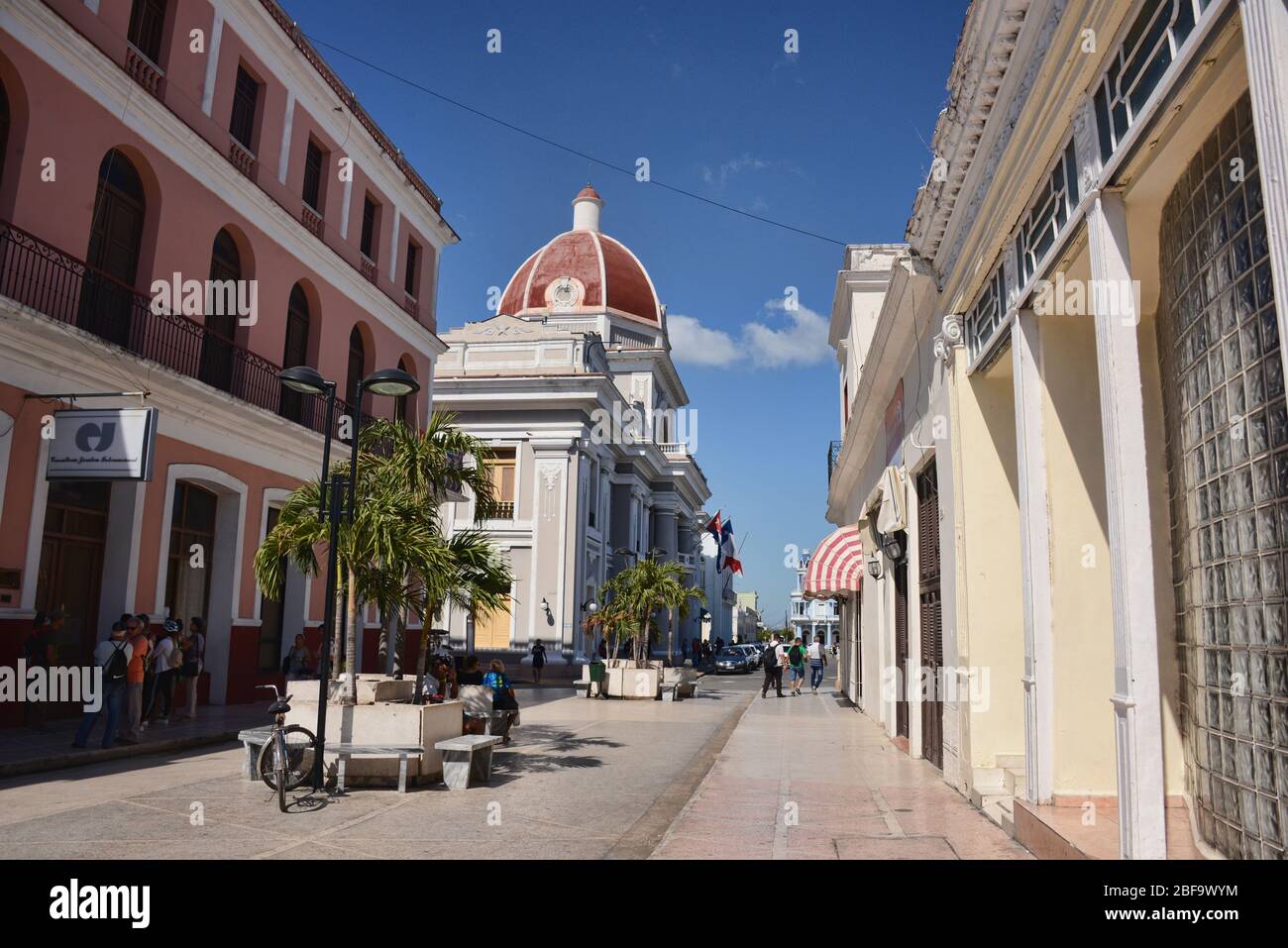 Kolonialarchitektur, Cienfuegos, Kuba Stockfoto